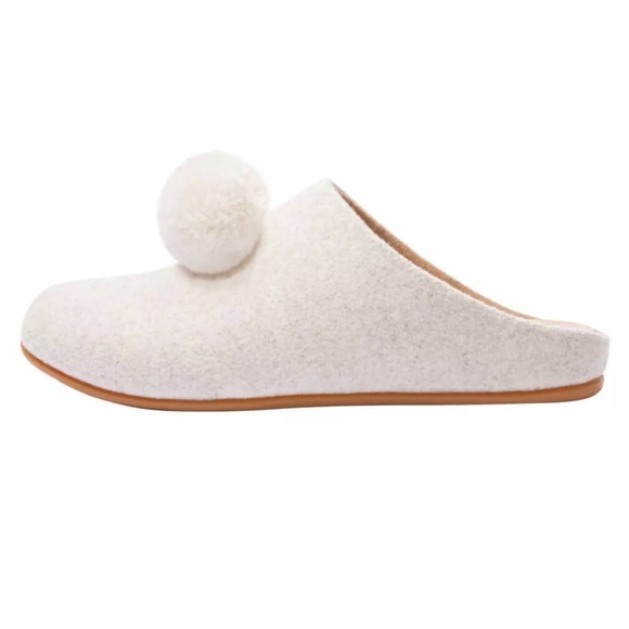 Fitflops Chrissie Pom-Pom Felt Slippers - Size 6/EU 37 * Ivory - Picture 5 of 6